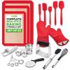 imageNutriChef 23Piece Baking Utensil Collection with Measuring Tools Silicone Mats Spatulas Whisk amp Oven Mitts  Complete Kitchen Utensils Set and Baking Tool Set Suitable for Home BakersBlack