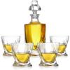 imageNutriChef Glass Whiskey Decanter  780ml Barrel Whiskey Carafe Alcohol Decanter Set Glasses Decanter w Spigot Stopper amp Base For Brandy Wine Cognac Rum Gin Scotch Bourbon254 Ounces