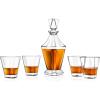 imageNutriChef Glass Whiskey Decanter  780ml Barrel Whiskey Carafe Alcohol Decanter Set Glasses Decanter w Spigot Stopper amp Base For Brandy Wine Cognac Rum Gin Scotch Bourbon271 Ounces