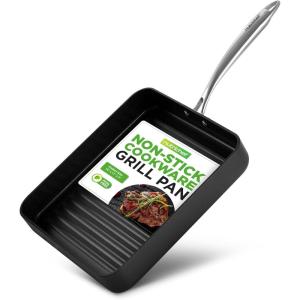 imageNutriChef 24 Stove Top Griddle Pan Nonstick Double Burner Grill amp Griddle Combo Ridged amp Flat Surfaces Suitable for Frying amp Searing CoolTouch Handles Easy to Clean BlackBlack