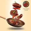 image3 Pcs Nonstick Fry Pan Set  HighQuality NonStick Basic Kitchen Cookware Set PFOAPFOS Free Compatible with Models NCCW14S and NCCW20S  NutriChef NCW14FP3SGold