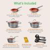 imageNutriChef Nonstick Cookware Excilon Home Kitchen Ware Pots amp Pan Set with Saucepan Frying Pans Cooking Pots Lids Utensil PTFEPFOAPFOS free 11 Pcs GrayGray