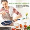 imageNutriChef Nonstick Cookware Excilon Home Kitchen Ware Pots amp Pan Set with Saucepan Frying Pans Cooking Pots Lids Utensil PTFEPFOAPFOS free 11 Pcs GrayBlue Diamond