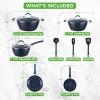 imageNutriChef Nonstick Cookware Excilon Home Kitchen Ware Pots amp Pan Set with Saucepan Frying Pans Cooking Pots Lids Utensil PTFEPFOAPFOS free 11 Pcs GrayBlue Diamond