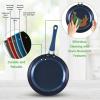 imageNutriChef Nonstick Cookware Excilon Home Kitchen Ware Pots amp Pan Set with Saucepan Frying Pans Cooking Pots Lids Utensil PTFEPFOAPFOS free 11 Pcs GrayBlue Diamond