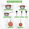 imageNutriChef Nonstick Cookware Excilon Home Kitchen Ware Pots amp Pan Set with Saucepan Frying Pans Cooking Pots Lids Utensil PTFEPFOAPFOS free 11 Pcs Purple Diamond One sizeGray