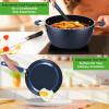 imageNutriChef Nonstick Cookware Excilon Home Kitchen Ware Pots amp Pan Set with Saucepan Frying Pans Cooking Pots Lids Utensil PTFEPFOAPFOS free 11 Pcs Purple Diamond One sizeBlue Diamond