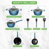 imageNutriChef Nonstick Cookware Excilon Home Kitchen Ware Pots amp Pan Set with Saucepan Frying Pans Cooking Pots Lids Utensil PTFEPFOAPFOS free 11 Pcs Purple Diamond One sizeRoyal Blue