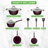 imageNutriChef Nonstick Cookware Excilon Home Kitchen Ware Pots amp Pan Set with Saucepan Frying Pans Cooking Pots Lids Utensil PTFEPFOAPFOS free 11 Pcs Purple Diamond One sizePurple