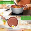 imageNutriChef Nonstick Cookware Excilon Home Kitchen Ware Pots amp Pan Set with Saucepan Frying Pans Cooking Pots Lids Utensil PTFEPFOAPFOS free 11 Pcs Purple Diamond One sizeGray