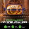 imageNutriChef 9x5 Enameled Cast Iron Loaf Pan with Lid EnamelCoated Baking Loaf Pan for Sourdough Oven Safe Nonstick Bread Pan with Silicon Gloves Dishwasher Safe BlueBlue