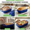 imageNutriChef 9x5 Enameled Cast Iron Loaf Pan with Lid EnamelCoated Baking Loaf Pan for Sourdough Oven Safe Nonstick Bread Pan with Silicon Gloves Dishwasher Safe BlueBlue