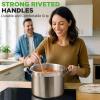 imageStainless Steel Cookware Stockpot 30 Quart Heavy Duty Induction Soup Pot With Stainless Steel Lid And Strong Riveted Handles Even Heat Distribution Compatible With Most CooktopsStainless Steel