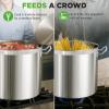 imageStainless Steel Cookware Stockpot 30 Quart Heavy Duty Induction Soup Pot With Stainless Steel Lid And Strong Riveted Handles Even Heat Distribution Compatible With Most CooktopsStainless Steel