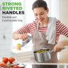 imageStainless Steel Cookware Stockpot 30 Quart Heavy Duty Induction Soup Pot With Stainless Steel Lid And Strong Riveted Handles Even Heat Distribution Compatible With Most CooktopsStainless Steel