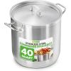 imageStainless Steel Cookware Stockpot 30 Quart Heavy Duty Induction Soup Pot With Stainless Steel Lid And Strong Riveted Handles Even Heat Distribution Compatible With Most CooktopsStainless Steel