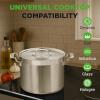 imageStainless Steel Cookware Stockpot 30 Quart Heavy Duty Induction Soup Pot With Stainless Steel Lid And Strong Riveted Handles Even Heat Distribution Compatible With Most CooktopsStainless Steel