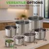 imageStainless Steel Cookware Stockpot 30 Quart Heavy Duty Induction Soup Pot With Stainless Steel Lid And Strong Riveted Handles Even Heat Distribution Compatible With Most CooktopsStainless Steel
