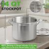 imageStainless Steel Cookware Stockpot 30 Quart Heavy Duty Induction Soup Pot With Stainless Steel Lid And Strong Riveted Handles Even Heat Distribution Compatible With Most CooktopsStainless Steel