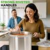 imageStainless Steel Cookware Stockpot 30 Quart Heavy Duty Induction Soup Pot With Stainless Steel Lid And Strong Riveted Handles Even Heat Distribution Compatible With Most CooktopsStainless Steel