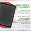 imageNutriChef 3Piece Cookie Sheets for Baking NonStick Baking Pans Set with Silicone Handles Stackable Oven Trays in Small Medium amp Large Sizes for Professional and Everyday Use 2026 Edition3Piece Set 2026 Edition