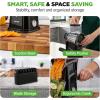 imageNutriChef 5 in 1 Cheese Grater amp Shredder  5 Different Blades for Thin Thick Julienne Strips Wavy amp Straight Strips  Includes Hand Crank Strong Suction Base amp Storage Container  Black