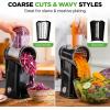 imageNutriChef 5 in 1 Cheese Grater amp Shredder  5 Different Blades for Thin Thick Julienne Strips Wavy amp Straight Strips  Includes Hand Crank Strong Suction Base amp Storage Container  Black
