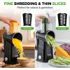 imageNutriChef 5 in 1 Cheese Grater amp Shredder  5 Different Blades for Thin Thick Julienne Strips Wavy amp Straight Strips  Includes Hand Crank Strong Suction Base amp Storage Container  Black