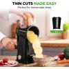 imageNutriChef 5 in 1 Cheese Grater amp Shredder  5 Different Blades for Thin Thick Julienne Strips Wavy amp Straight Strips  Includes Hand Crank Strong Suction Base amp Storage Container  Black