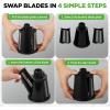imageNutriChef 5 in 1 Cheese Grater amp Shredder  5 Different Blades for Thin Thick Julienne Strips Wavy amp Straight Strips  Includes Hand Crank Strong Suction Base amp Storage Container  Black