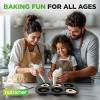 imageNutriChef Donut Mold  Nonstick Carbon Steel Donut Pan for Baking  6Cavity Tray with Bagel Mold Design  Oven Safe up to 450F  Stainless Steel 125 x 85 Inch Bakeware  Black2 Pan