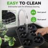 imageNutriChef Donut Mold  Nonstick Carbon Steel Donut Pan for Baking  6Cavity Tray with Bagel Mold Design  Oven Safe up to 450F  Stainless Steel 125 x 85 Inch Bakeware  Black2 Pan