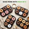 imageNutriChef Donut Mold  Nonstick Carbon Steel Donut Pan for Baking  6Cavity Tray with Bagel Mold Design  Oven Safe up to 450F  Stainless Steel 125 x 85 Inch Bakeware  Black4 Pan