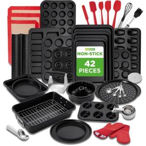 imageNutriChef 3Piece Cookie Sheets for Baking NonStick Baking Pans Set with Silicone Handles Stackable Oven Trays in Small Medium amp Large Sizes for Professional and Everyday Use 2026 Edition42Piece Set