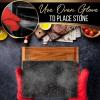 imageNutrichef Cooking Stone Grill Set  Hot Lava Rock Sizzling Plate for Steak BBQ amp Meat Grilling with Stainless Steel Knives Cooks and Retains Heat amp Flavor Heated Tray for Serving FoodStandard