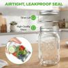 imageNutriChef 16 Pack Mason Jars 16 oz with Lids Wide Mouth Airtight Seal Freeze Safe Durable Glass Silver Screw Lids for Meal Prep Jam Honey and Wedding Gifts Leakproof amp Dishwasher Safe Glass Jars6 Pack