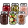 imageNutriChef 16 Pack Mason Jars 16 oz with Lids Wide Mouth Airtight Seal Freeze Safe Durable Glass Silver Screw Lids for Meal Prep Jam Honey and Wedding Gifts Leakproof amp Dishwasher Safe Glass Jars6 Pack
