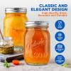 imageNutriChef 16 Pack Mason Jars 16 oz with Lids Wide Mouth Airtight Seal Freeze Safe Durable Glass Silver Screw Lids for Meal Prep Jam Honey and Wedding Gifts Leakproof amp Dishwasher Safe Glass Jars16 Pack