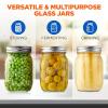 imageNutriChef 16 Pack Mason Jars 16 oz with Lids Wide Mouth Airtight Seal Freeze Safe Durable Glass Silver Screw Lids for Meal Prep Jam Honey and Wedding Gifts Leakproof amp Dishwasher Safe Glass Jars16 Pack