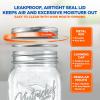 imageNutriChef 16 Pack Mason Jars 16 oz with Lids Wide Mouth Airtight Seal Freeze Safe Durable Glass Silver Screw Lids for Meal Prep Jam Honey and Wedding Gifts Leakproof amp Dishwasher Safe Glass Jars16 Pack