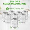 imageNutriChef 16 Pack Mason Jars 16 oz with Lids Wide Mouth Airtight Seal Freeze Safe Durable Glass Silver Screw Lids for Meal Prep Jam Honey and Wedding Gifts Leakproof amp Dishwasher Safe Glass Jars8 pack