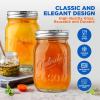 imageNutriChef 16 Pack Mason Jars 16 oz with Lids Wide Mouth Airtight Seal Freeze Safe Durable Glass Silver Screw Lids for Meal Prep Jam Honey and Wedding Gifts Leakproof amp Dishwasher Safe Glass Jars2 Pack