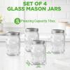 imageNutriChef 16 Pack Mason Jars 16 oz with Lids Wide Mouth Airtight Seal Freeze Safe Durable Glass Silver Screw Lids for Meal Prep Jam Honey and Wedding Gifts Leakproof amp Dishwasher Safe Glass Jars4 Pack