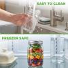 imageNutriChef 16 Pack Mason Jars 16 oz with Lids Wide Mouth Airtight Seal Freeze Safe Durable Glass Silver Screw Lids for Meal Prep Jam Honey and Wedding Gifts Leakproof amp Dishwasher Safe Glass Jars8 pack