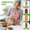 imageNutriChef 16 Pack Mason Jars 16 oz with Lids Wide Mouth Airtight Seal Freeze Safe Durable Glass Silver Screw Lids for Meal Prep Jam Honey and Wedding Gifts Leakproof amp Dishwasher Safe Glass Jars6 Pack