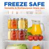 imageNutriChef 16 Pack Mason Jars 16 oz with Lids Wide Mouth Airtight Seal Freeze Safe Durable Glass Silver Screw Lids for Meal Prep Jam Honey and Wedding Gifts Leakproof amp Dishwasher Safe Glass Jars16 Pack