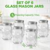 imageNutriChef 16 Pack Mason Jars 16 oz with Lids Wide Mouth Airtight Seal Freeze Safe Durable Glass Silver Screw Lids for Meal Prep Jam Honey and Wedding Gifts Leakproof amp Dishwasher Safe Glass Jars6 Pack