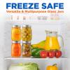 imageNutriChef 16 Pack Mason Jars 16 oz with Lids Wide Mouth Airtight Seal Freeze Safe Durable Glass Silver Screw Lids for Meal Prep Jam Honey and Wedding Gifts Leakproof amp Dishwasher Safe Glass Jars2 Pack