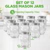 imageNutriChef 16 Pack Mason Jars 16 oz with Lids Wide Mouth Airtight Seal Freeze Safe Durable Glass Silver Screw Lids for Meal Prep Jam Honey and Wedding Gifts Leakproof amp Dishwasher Safe Glass Jars12 Pack