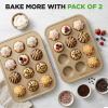imageNutriChef Nonstick Carbon Steel Muffin Pans  Pair of Cupcake Cookie Sheet Pan Style for Baking Professional Kitchen Muffin Bake Pans 2 pc Muffin Pans w 12 Cups Cupcake Baking Tray  NC2TRCP3